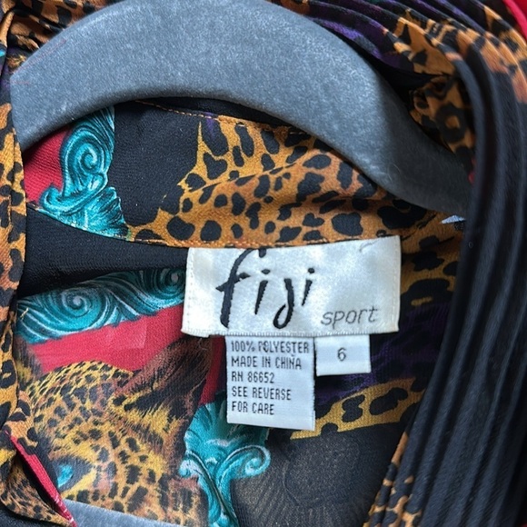 Vintage maximalist leopard top animal patchwork AOP blouse mobwife eccentric art - Picture 8 of 9